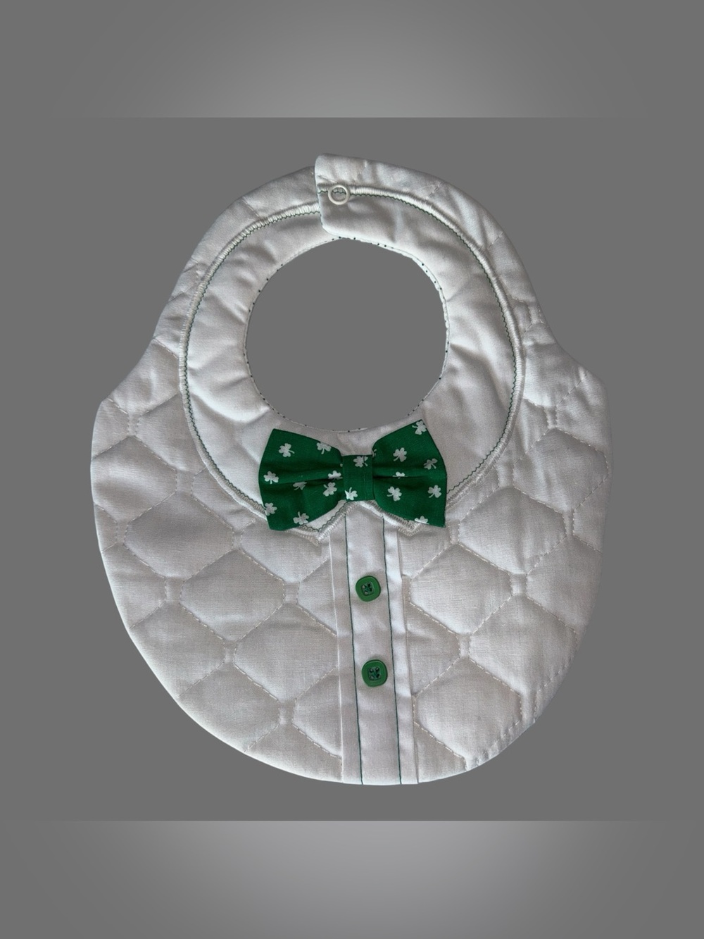 Handmade quilted Irish Theme bib snap closure ^NEW^